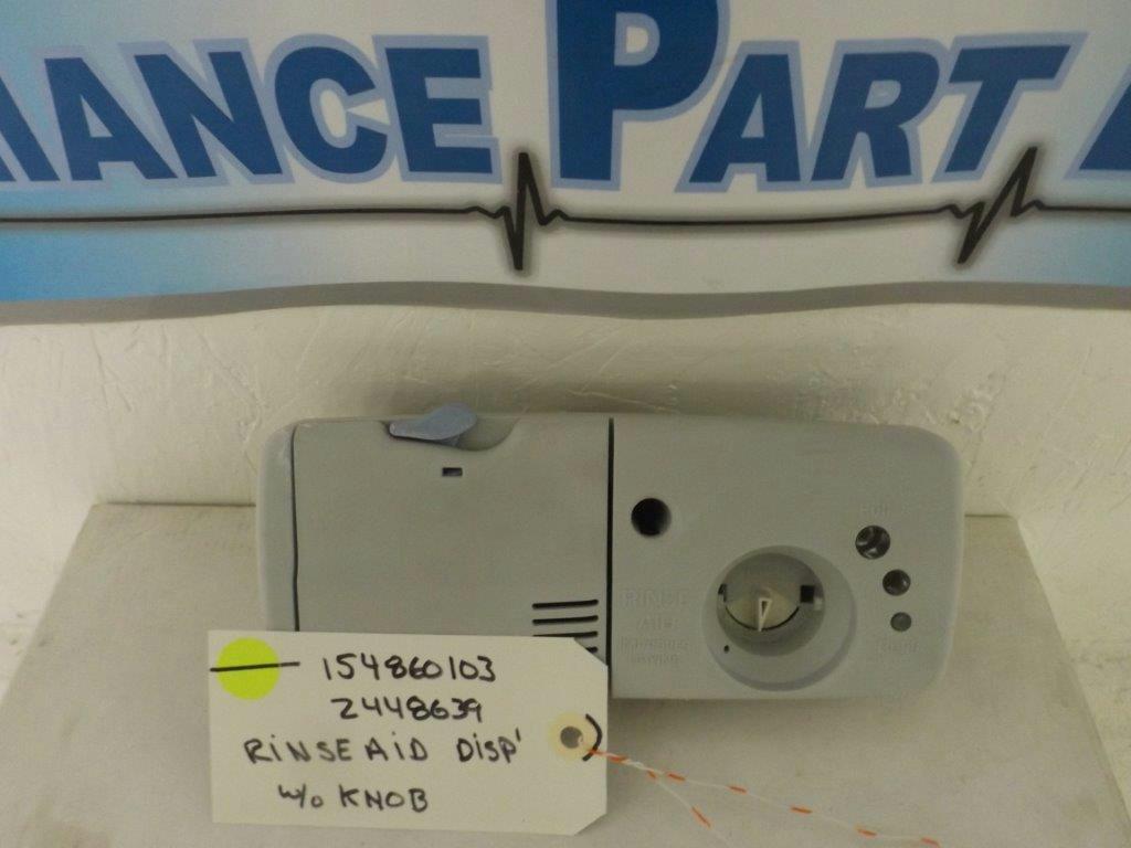 FRIGIDAIRE DISHWASHER 154860103 2448639 RINSE AID DISPENSER W/O KNOB USED FRIGIDAIRE DISHWASHER 154860103 2448639 RINSE AID DISPENSER W/O KNOB USED